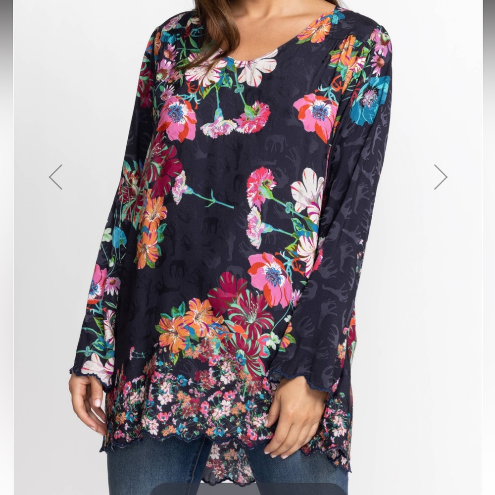 JOHNNY WAS OASIS TANDIS BLOUSE Top Multicolor Size Large